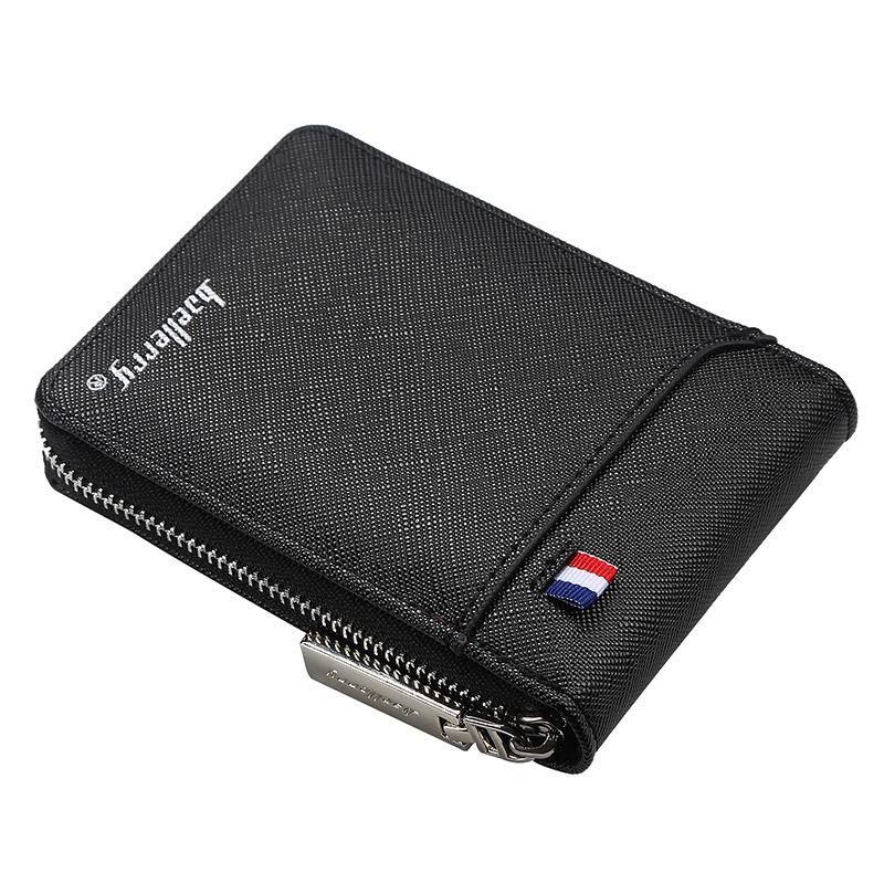Men's Short Multifunctional Accordion Wallet - ID & Credit Card Holder with Multiple Slots, Large Capacity.