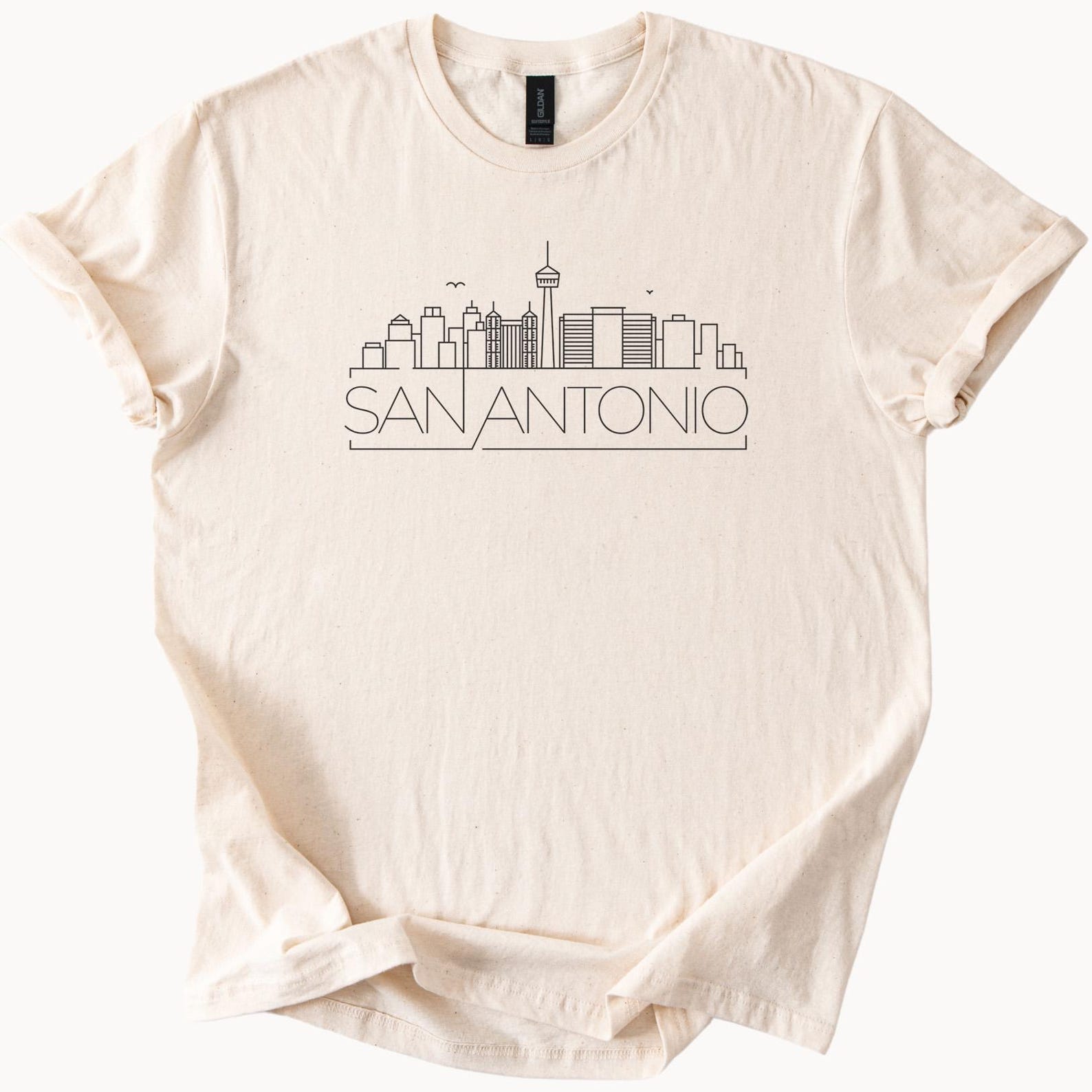 San Antonio Skyline Graphic T Shirt Minimalist Cityscape Tee Texas Souvenir Urban Line Art Shirt San Antonio Gift City Lover Apparel 100