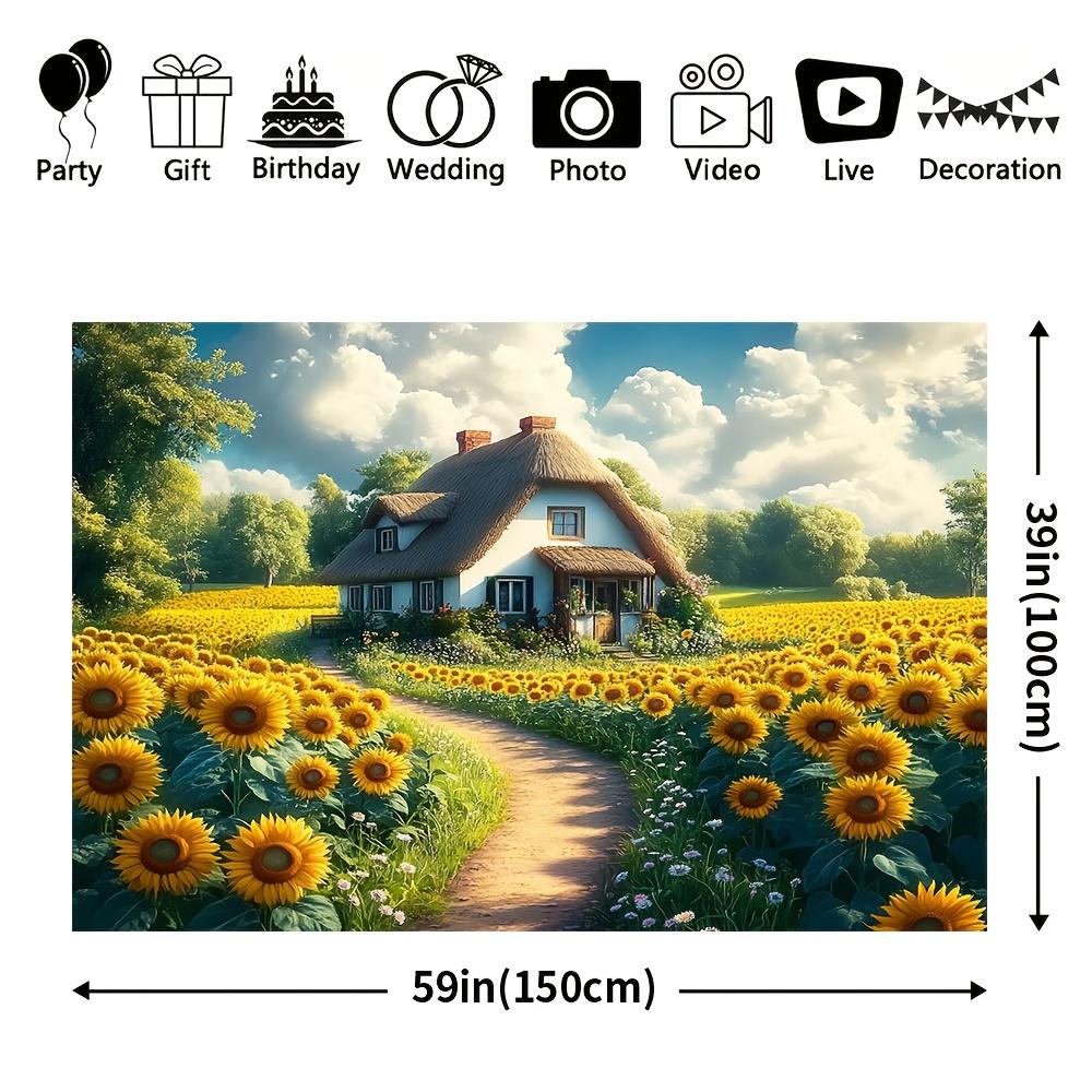 1Pcs Sunflower Field Countryside Decoration Background Backdrop For Photo Studio Photo Booth Party