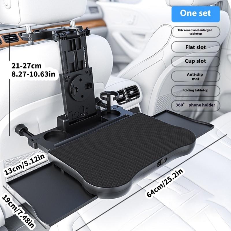 Adjustable Car Desk with Not Slip Surfaces & Storage Drawer Multiple Use Back Seat Organizers Simple Installs for Long Trip