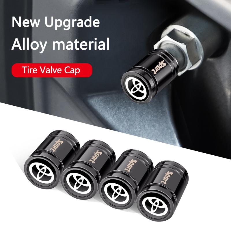 4Pcs Metal Car Wheel Tire Air Valve Cap Stem Cover For Toyota Camry Yaris Hilux Prius Avensis Auris Corolla Decoration Accessory