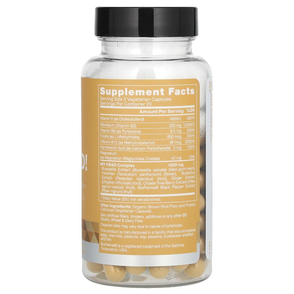 My Head, Feverfew & Marwee, Veggie Capsules 60
