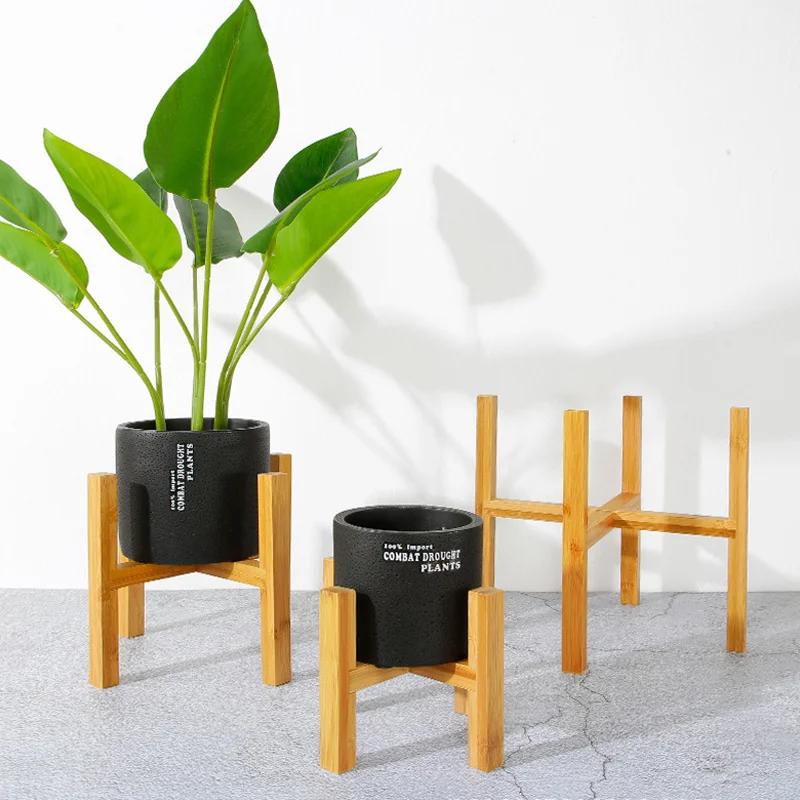 Plant Flower Pot Stand Small Durable Wood Trays Rack,Strong Free Standing Bonsai Holder Indoor Accessories Home Garden Display