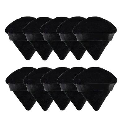 10pcs Triangle Velvet Powder Puff Flours Mini Face Makeup Sponge Cosmetics Soft Cotton Face Powder Puff Washable Lightweight