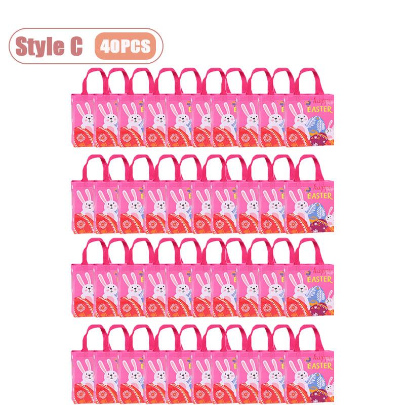 4-40PCS Easter Themed Non Woven Bags Collection Holiday Gift Bags Valentines Party Packaging Shopping Tote Waterproof Decor