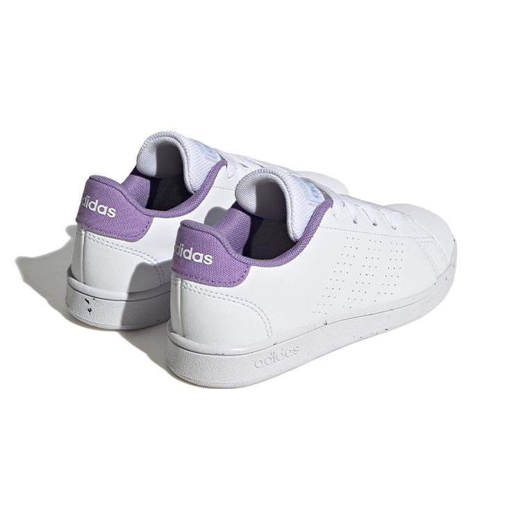 Adidas Neo Advantage K Synthetic Leather Non-Slip Durable Low-Top Kids Skate Shoes Kids Sneakers White Purple H06181