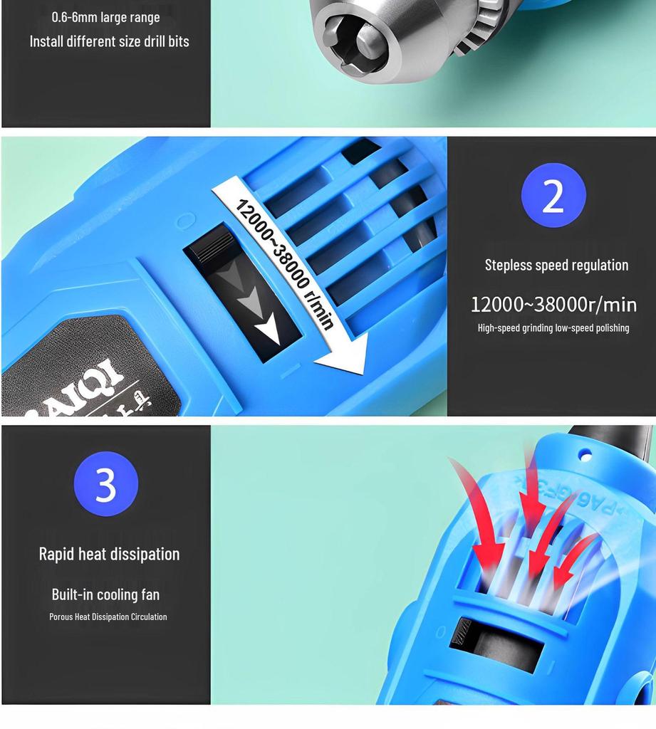 Multifunctional Handheld Electric Grinder and Chainsaw for Cutting Jade, Wood, Metal, and Wine Bottles.