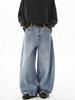 American Retro Straight Jeans Men's Autumn Loose High Waist and Thin Pear Figure Mopping Floor Wide Leg Jeans