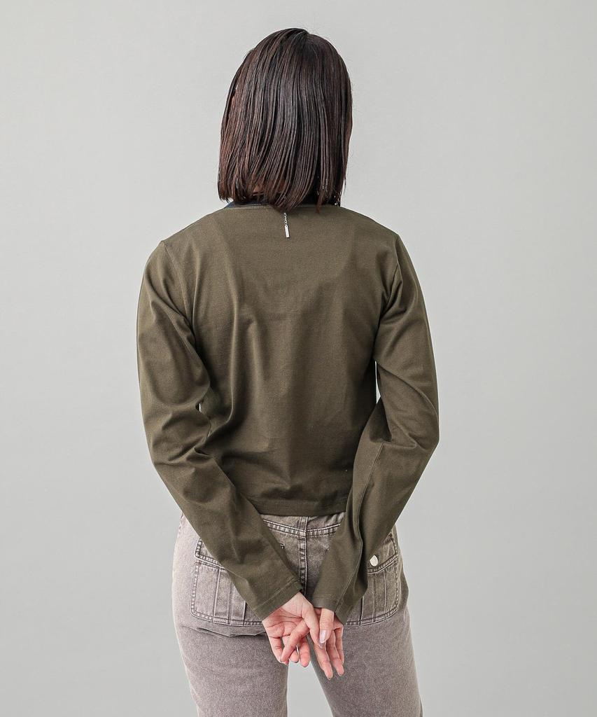 Casual PIXEL FLOWER LOGO BABY TEE OLIVE X-girl L/S