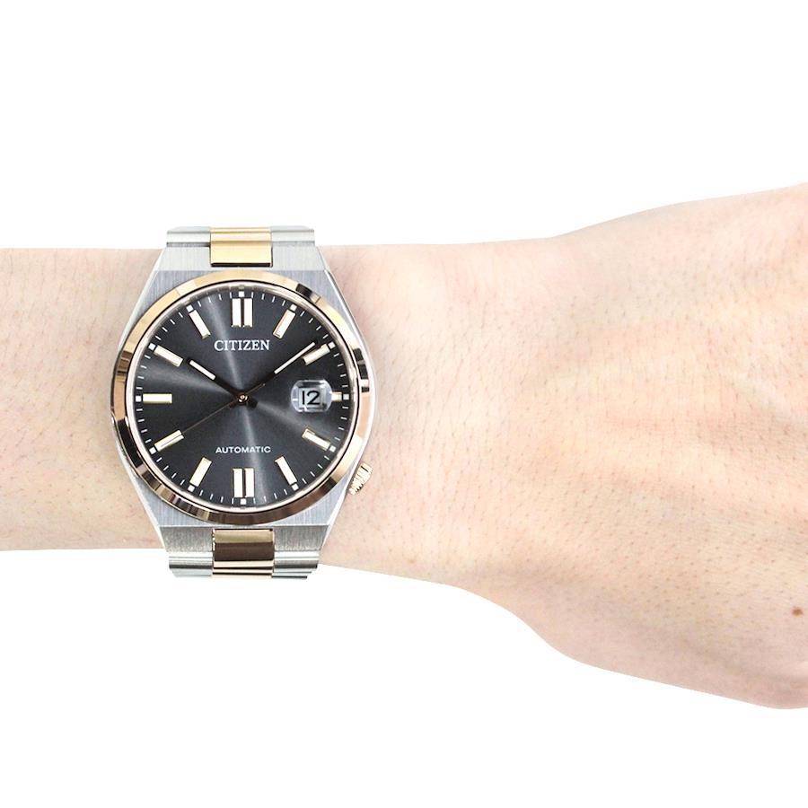 CITIZEN Automatic NJ0154-80H TSUYOSA Collection Sporty Simple Date Black Silver Gold Stainless Wrist Watch For Men