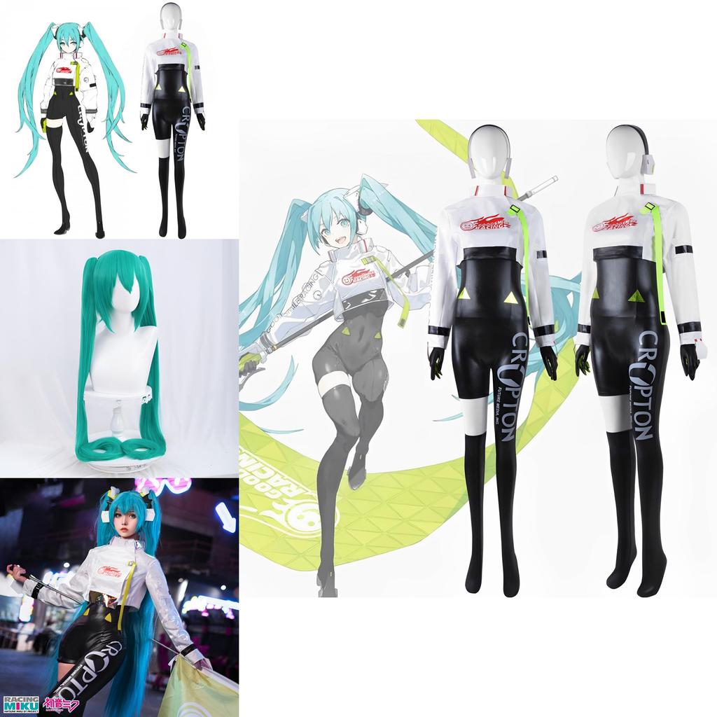 Hatsune Miku Kostium Cosplayowy Kombinezon Wyścigowy Zestaw Dla Kobiet Wysokiej Jakości Tkaniny Staranność Wykonania Autentyczny Design