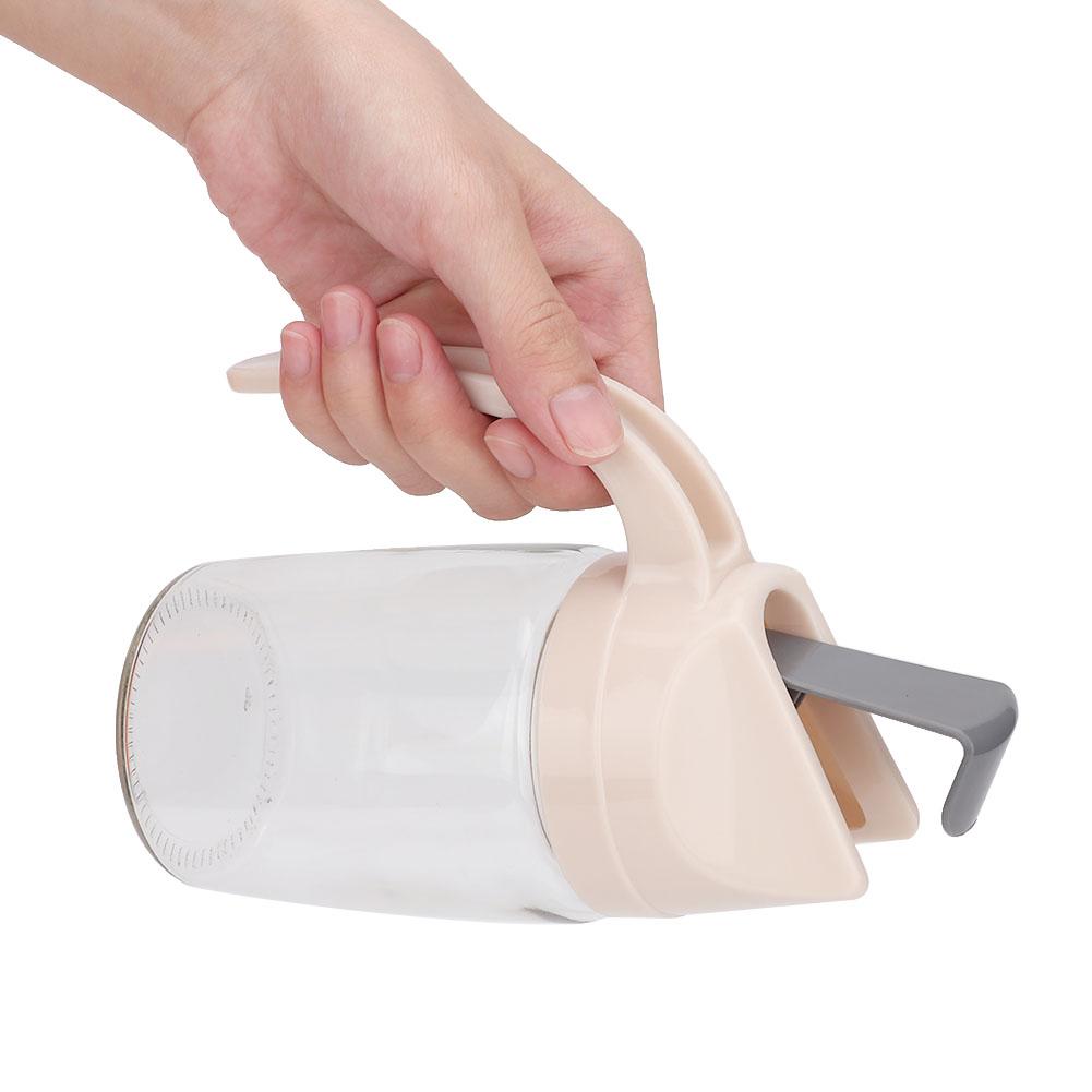 Glass Oil Dispenser Bottle  proof Dust Proof Automatic OpenCelsiusClose Oil Pot Apricot (300ml)