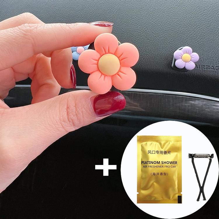 Cute Flower Aromatherapy Car Air Outlet Decoration Perfume Clip Air Freshener Colorful Flora Car Interior Decor Auto Accessories