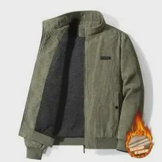 Men's Slim-Fit Corduroy Jackets: Casual Korean Style, Versatile, Thick Fleece for Spring/Autumn