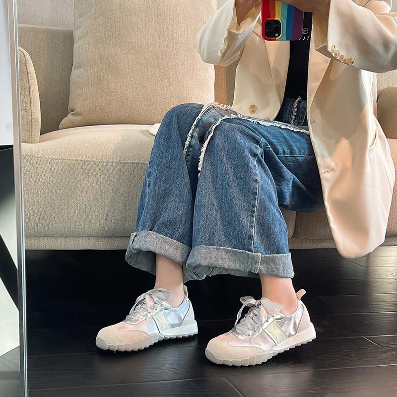 Studiolee Ballet Soft Sole Splicing Satin Versatile Sports Casual Shoes Little White Shoes