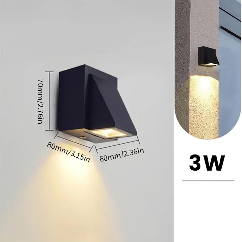 Aluminium Wall Lamp Waterproof Outdoor LED Wall Light IP65 Garden Lighting Lamp for Sconce Balcony Decoration AC110V 220V
