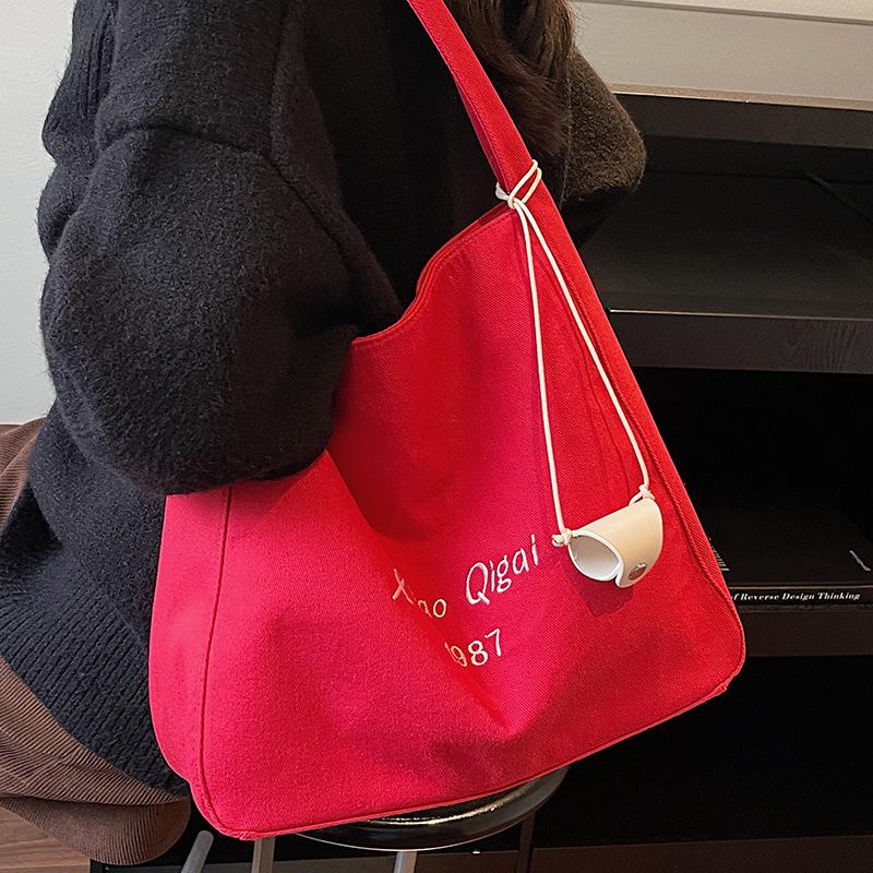 Bolsa Tote Simples, Bolsa Tote Descontraída, Bolsa de Ombro Único de Grande Capacidade