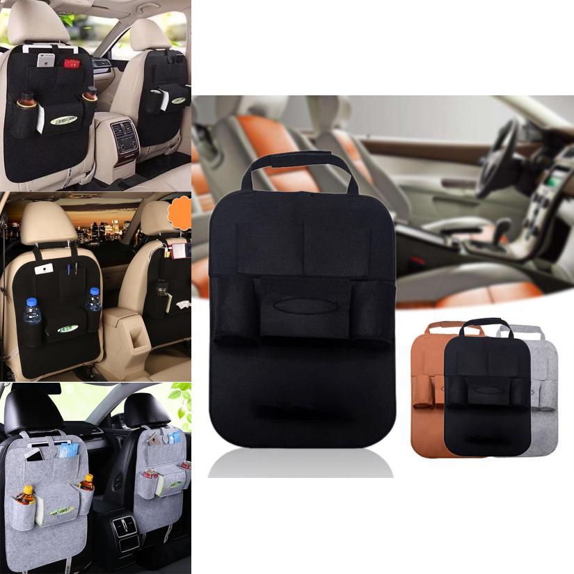 Car Seat Back Storage Bag With Colorful Fabric Material For Children Vehicle Organization