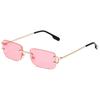 Retro Rimless Square Ocean Lens Sunglasses - Fashionable Cut-Edge Design