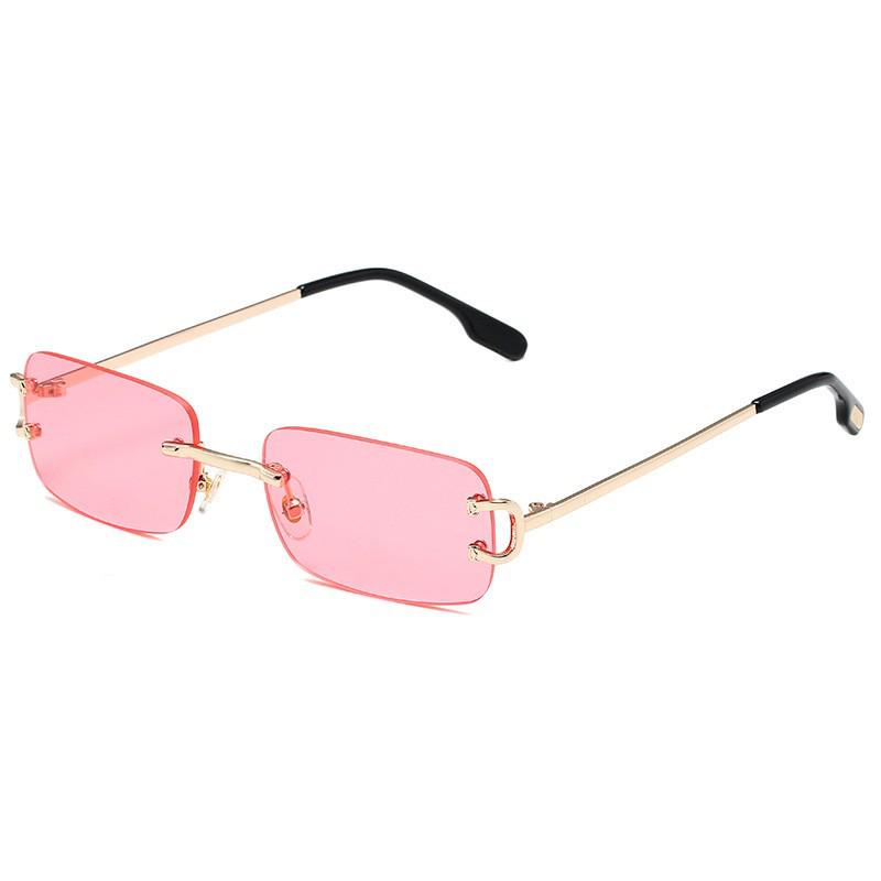 Retro Rimless Square Ocean Lens Sunglasses - Fashionable Cut-Edge Design