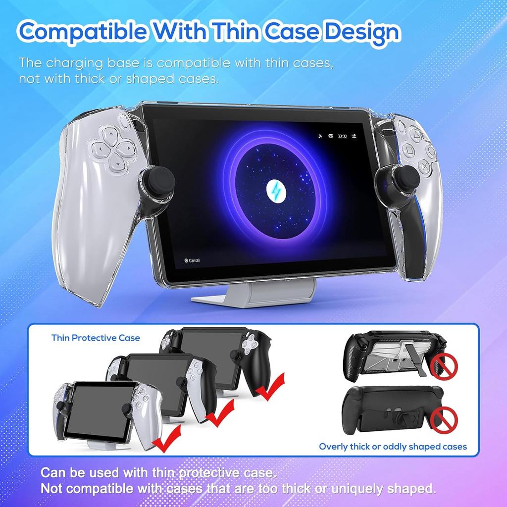 Magnetic Portable Charging Stand for PlayStation Portal, Case-Friendly Charging Dock Station for PS Portal with USB-C Cable, Folding Charger for PS5