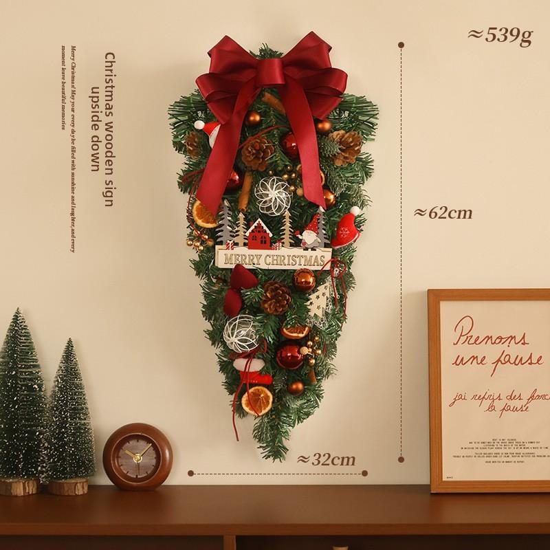 Christmas Decoration Wreath Pendant Photo Decoration Scene Arrangement Rattan Christmas Tree Pendant Peripheral Wall Hanging Door Hanging