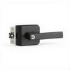 Extremely Narrow Door Lock, Aluminum Alloy Handle, Bathroom, Glass Matte Black B