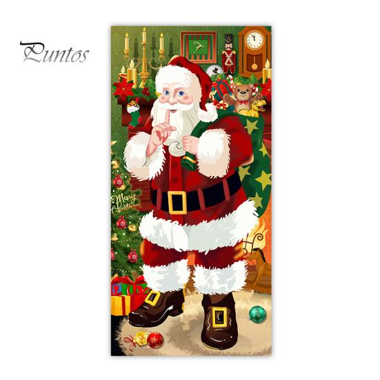 

Рождественский занавес на дверь Санта-Клаус, баннер, многоразовый фотофон, дверной чехол для внутреннего и наружного праздничного декора L