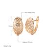 New Unique Metal  Rose Gold Drop Earrings Women Hollow Flower Natural Zircon Earrings Wedding Jewelry Christmas Gift