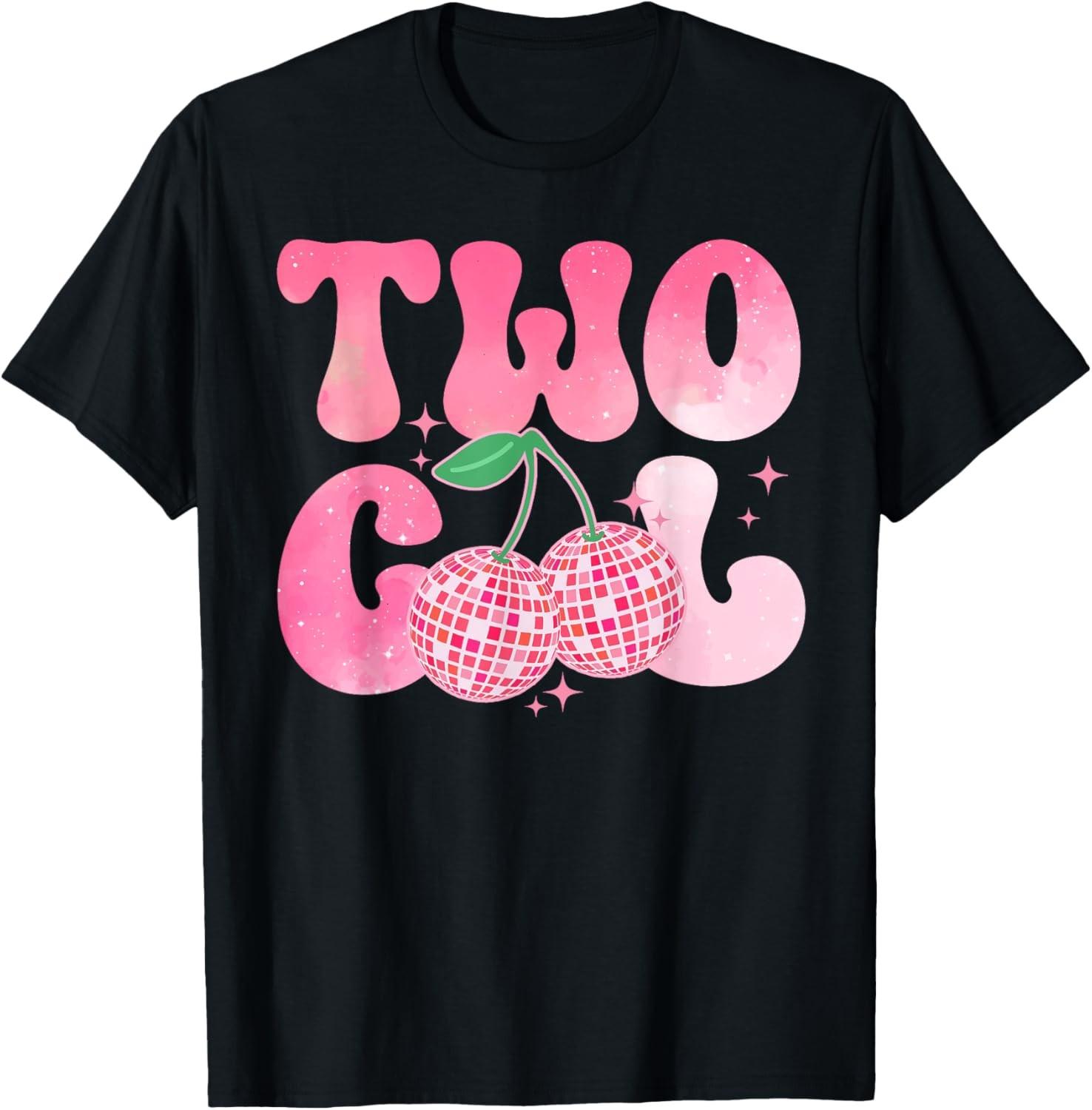 Two Cool Disco Balls Birthday 2 Year Old Girl Second Bday T-Shirt S разноцветный