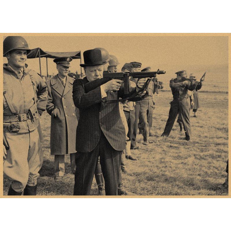 Large Inspirational Winston Churchill Retro Kraft Paper Poster for Dormitory Wall Decor Yellow Kraft Paper (No Glue) 30X42 cm