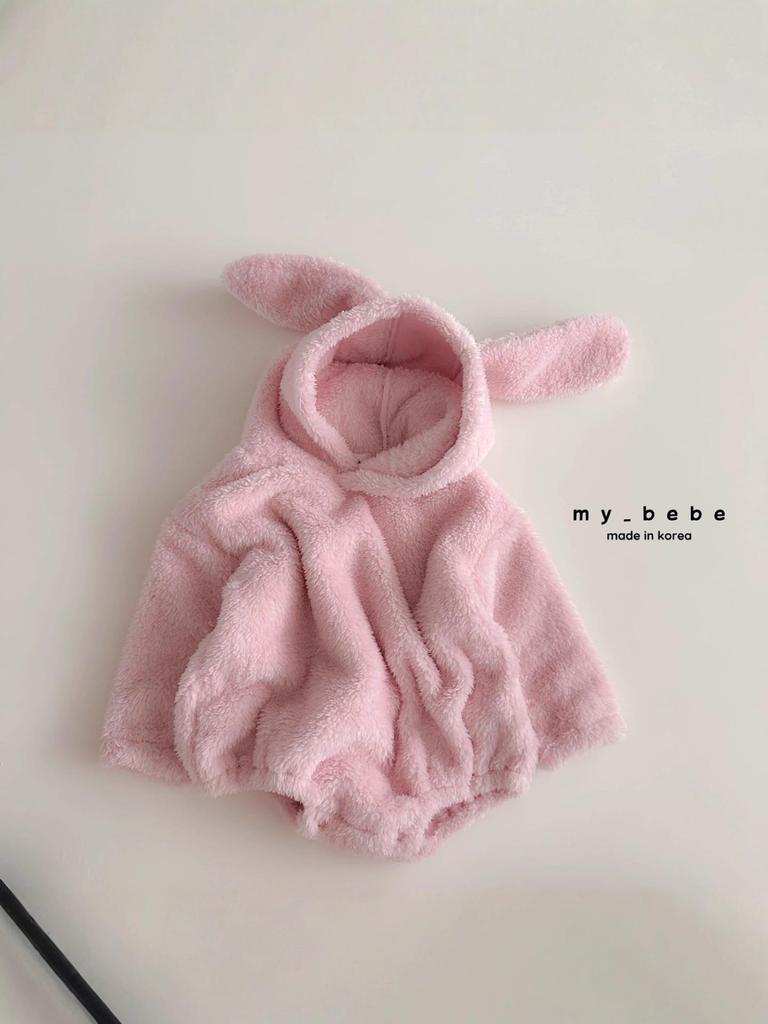 Korean Style Cartoon Lambswool Baby Jumpsuit - Hooded, Footed, Solid Color Winter Pajamas (2025)