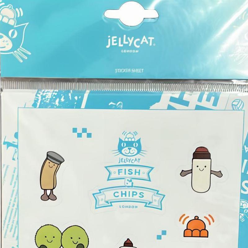 JELLYCAT Fun Food Series London Limited Fish and Chip Sticker IP Peripherals