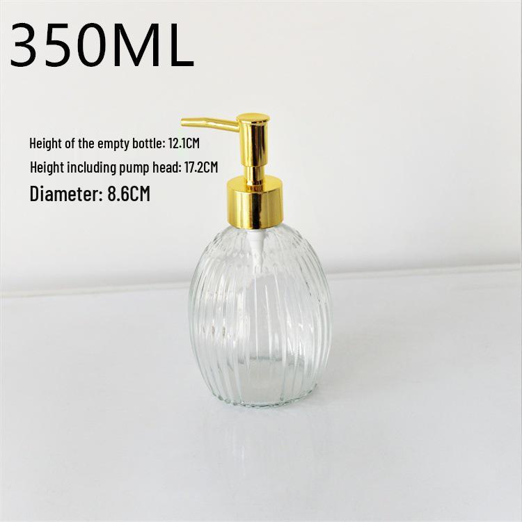 Transparent Glass Press-Top Bottles Set for Hand Sanitizer & Shower Gel