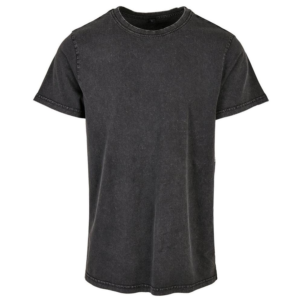 Build Your Brand Unisex Adult Acid Wash Round Neck T-Shirt