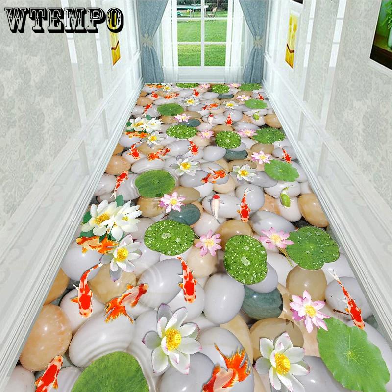 3D Flower Home Corridor Carpet Crystal Velvet Dirt Resistant Wear-resistant Anti Slip