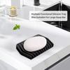 Leeseph Bathroom Silicone Soap Drain Mat Soap Tray Kitchen Sink Sponge Holder Self Draining for Kitchen Counter Sink Organizer