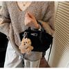 IELGY Ladies Handbag Autumn Winter Fashionable All-Match Cross-Body Plush Bag
