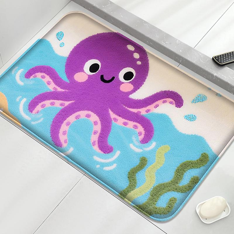 Airplane model anti slip door mat, household water absorbing foot mat home decoration mat bedroom small carpet, machine washable