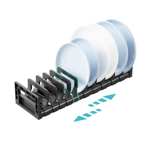 HOGAWAY Adjustable Dish Stand, Dish Rack, Dish Stand, Dish Drainer, Dishes Storage, Kitchen, In Drawers, Under the Sink, Under the Cupboard, Quick Acc