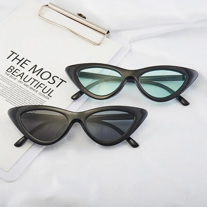 Vintage Cat Eye Sunglasses Women Sexy Retro Small Cat Eye Sun Glasses  Designer Colorful Eyewear For Female