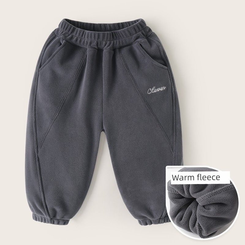 Style Boys' Pants with Fleece, Winter Clothing for Girls, Integrated Fleece Cotton Pants, Thickened Sweatpants, Ollie Fleece Children's Clothing