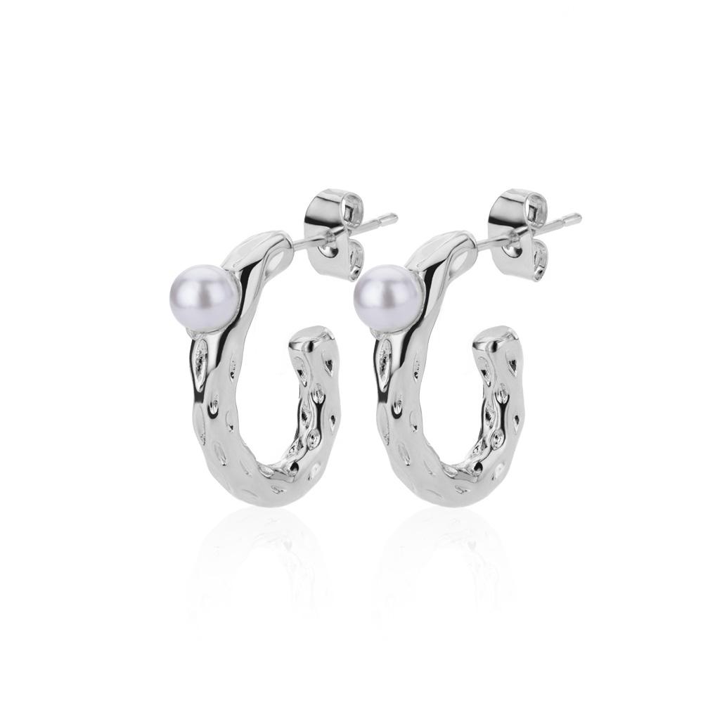 Baroque Pearl Earrings For Women Gold Color Stainless Steel Imitation Pearl Irregular Earring Wedding Party Jewelry Bijoux Femme