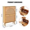 Shoe Cabinet with 2 Flip Drawers Rattan Shoe Storage Cabinet for Entryway