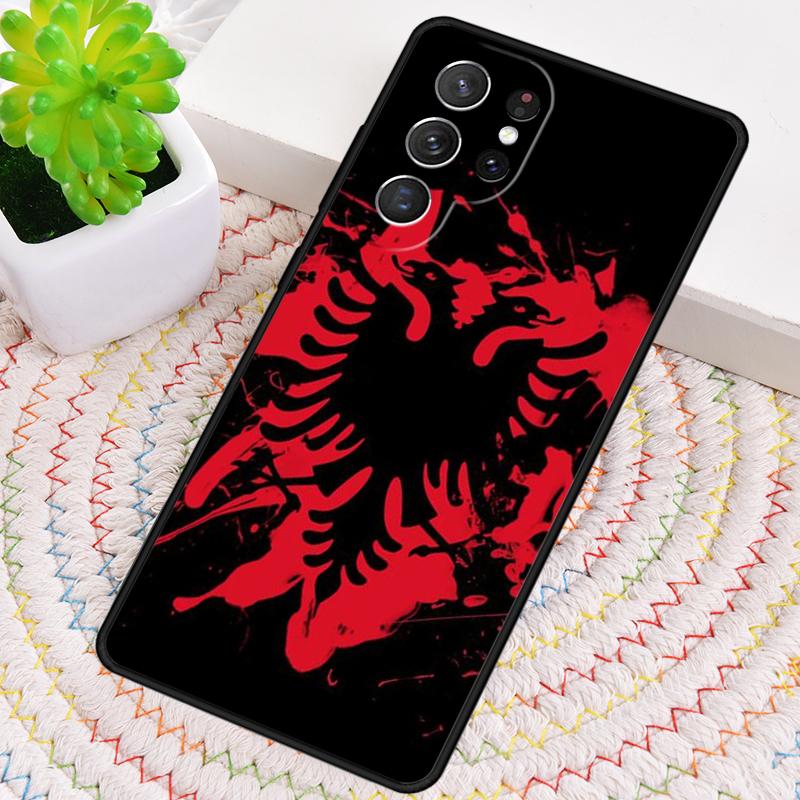 Albanian Flag Eagle soft Phone Case for Samsung Galaxy note 10 pro S26 Ultra S23 S24 FE S25 S21 S22 PLUS shockproof Cove