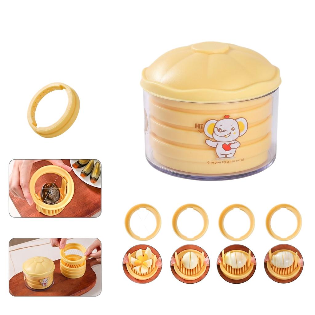 Multifunctional 4 In 1 Egg Slicer Cutter Separator Kitchen Tool for Slicing Dicing and Separating Egg Whites and Yolks
