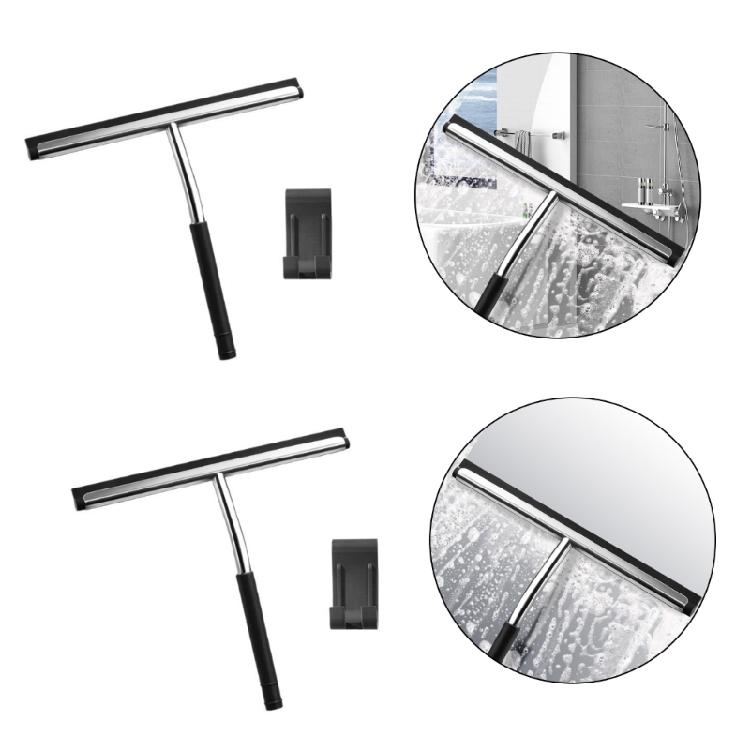 Efficient Shower Window Cleaner NonSlip Ergonomic Handle Stainless Steel Squeegee Scraper For Bathroom Mirror Tile