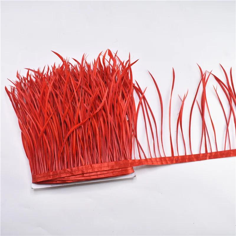 Feather1Meters Pruning Goose Feathers Trim Tassel Fringe Ribbon Tape 6-8" Pheasant Feather for Crafts Costume Sewing Trimmings Carnival