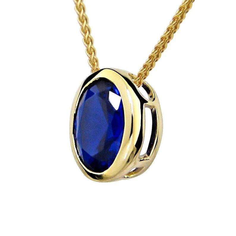 4ct Natural Blue Sapphire Neelam Gemstone Pendant Handmade Solitaire Pendent