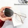 Fashionable Popular Photochromic Blue Light Blocking Glasses Luxury Metal Cat Eye UV-Protective Ladies' Stylish Plain Eyeglasses